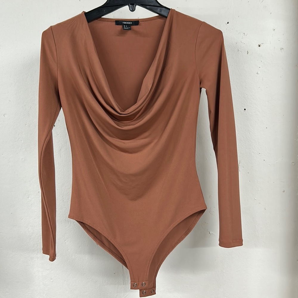 Forever 21 cowl long sleeve body suit